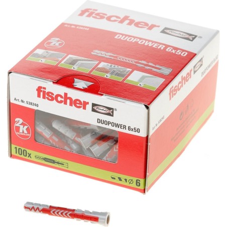 Fischer DUOPOWER 6 x 50 100 stk Udvidelsesanker 50 mm